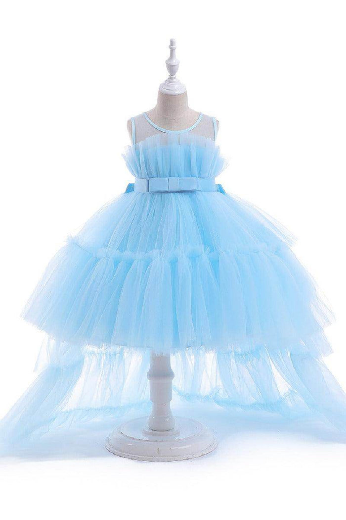 Ball-Gown Square Neckline Knee-Length Tulle Removable tail Flower Girl Dresses 776544998685 - COCOMELODY