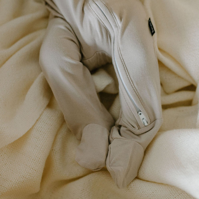 Bamboo Footed Zipper Sleeper, Solid