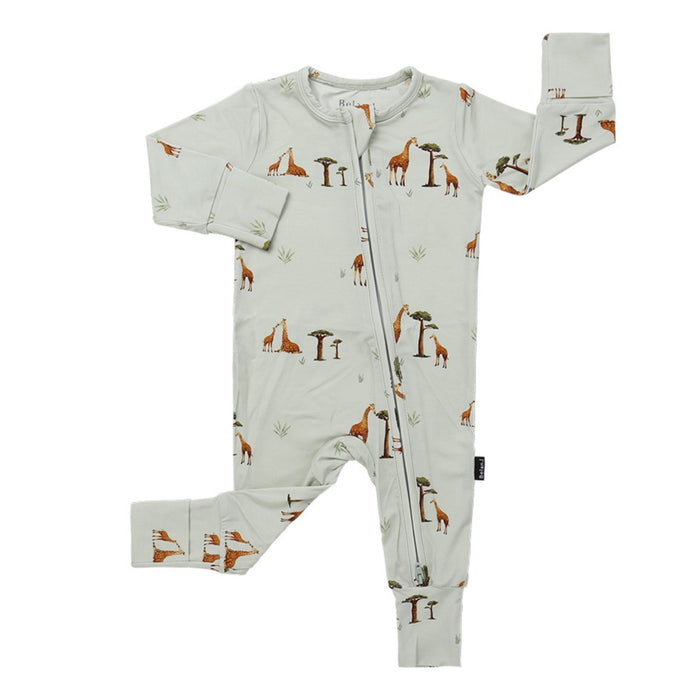 Bamboo Footless Sleeper with Fold-over Cuffs, Print