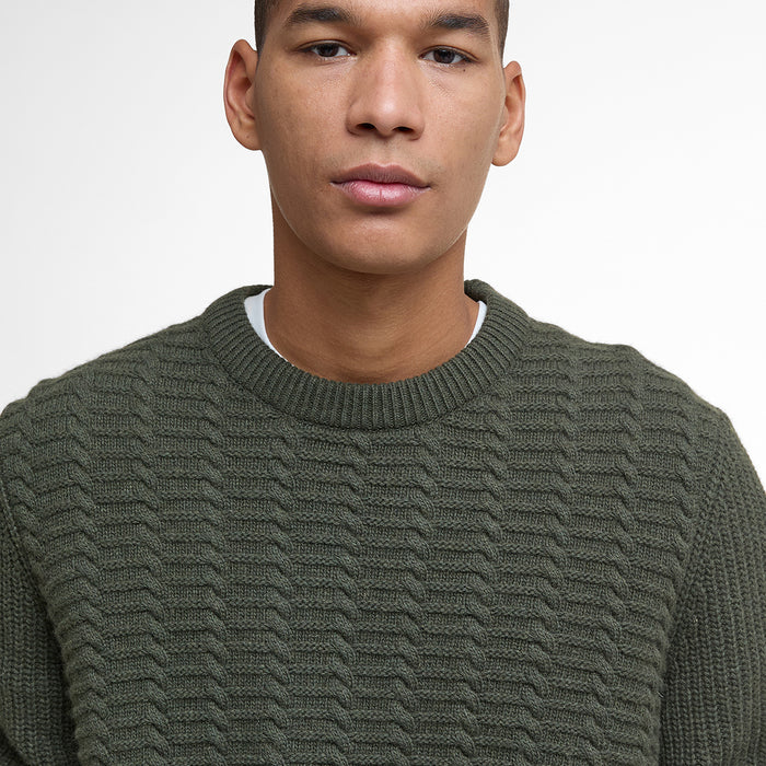 Barbour - Cleveland Crew Neck Jumper in Dark Green - Nigel Clare