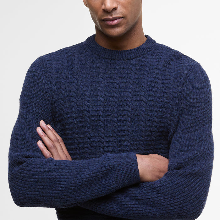 Barbour - Cleveland Crew Neck Jumper in Navy - Nigel Clare