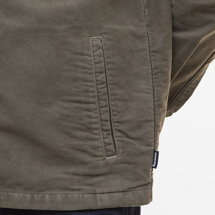 Barbour - Moleskin Overshirt in Dark Olive - Nigel Clare