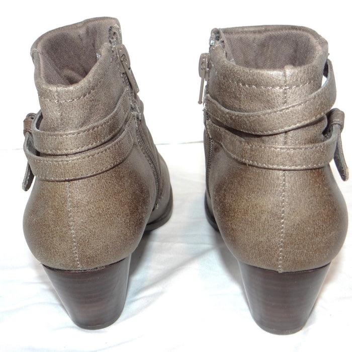 Baretraps Rhapsody Womens Taupe Brown Slouchy Ankle Boots Block Heel 7M5