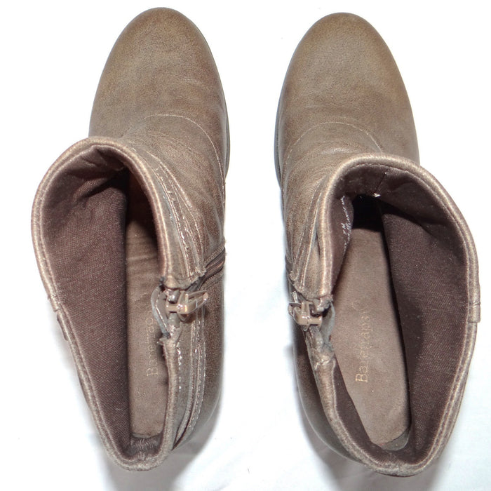 Baretraps Rhapsody Womens Taupe Brown Slouchy Ankle Boots Block Heel 7M6