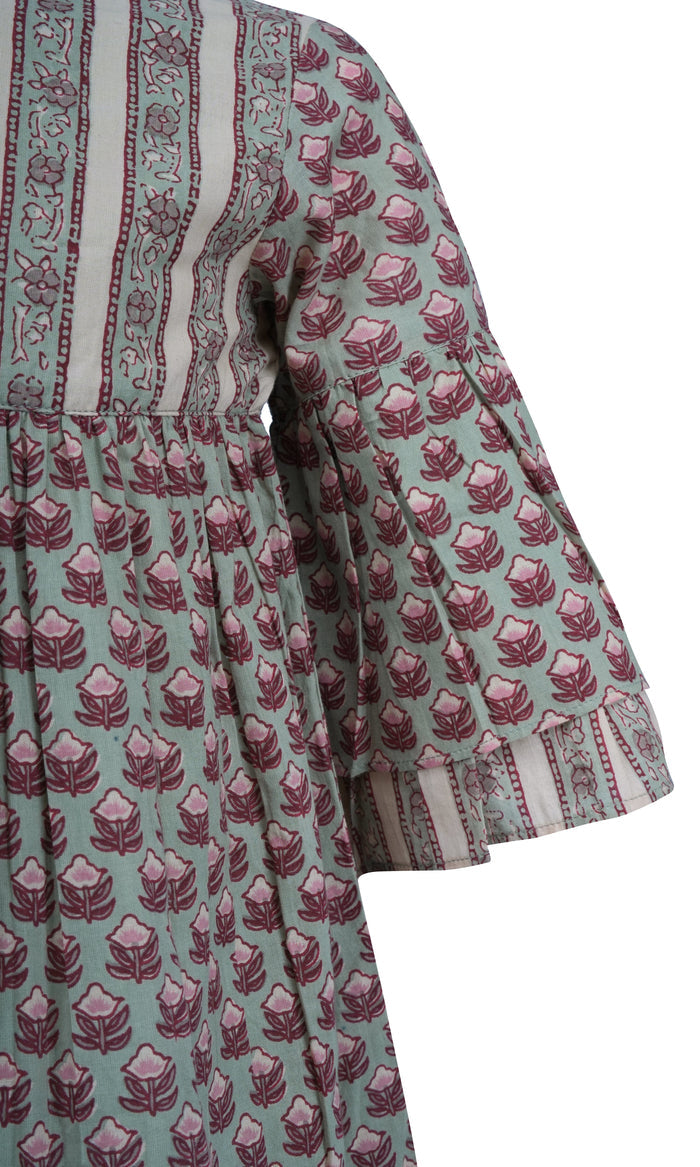 Bella Bee Dress : SAGE : Infant : Toddler : Tween dress & diaper cover Yo Baby India