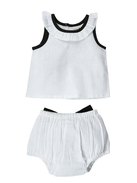 Top And Bow Bloomer Set : BLACK : Infant : Baby Girl : New Born Top & Shorts Set Yo Baby India