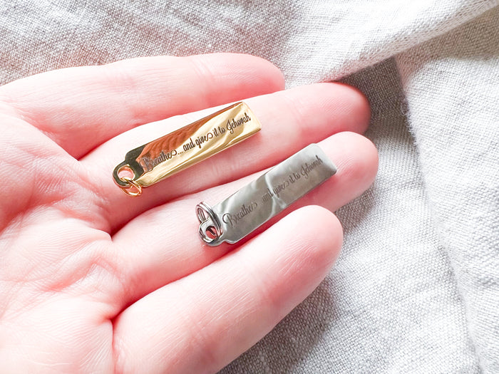 Breathe and Give it To Jehovah Stainless Steel or Gold Pendant - GINGERS