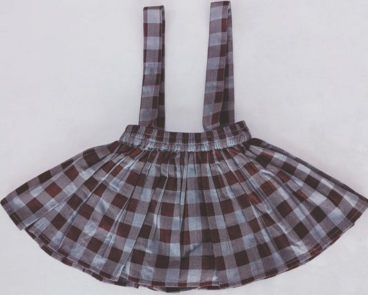 Burgundy Checkered Print Diaper Overall romper Yo Baby India