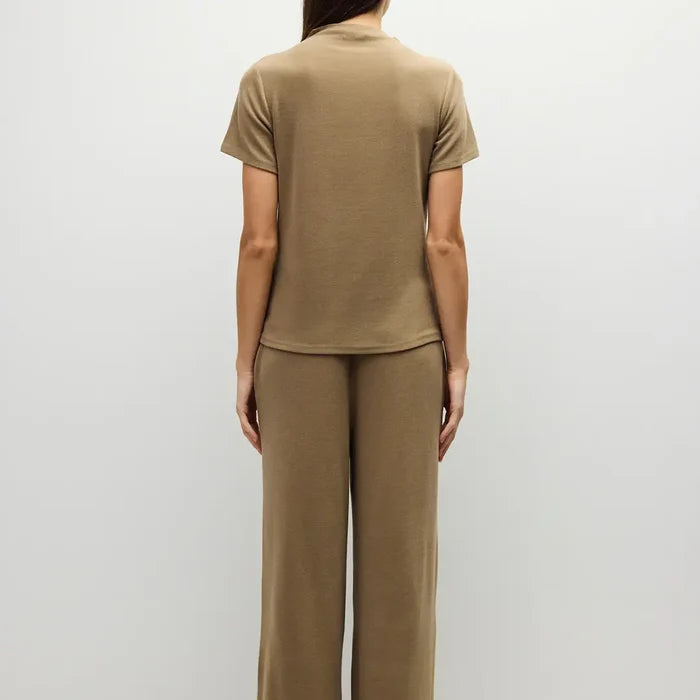 Carrie Mock Neck Knit Top in Mocha