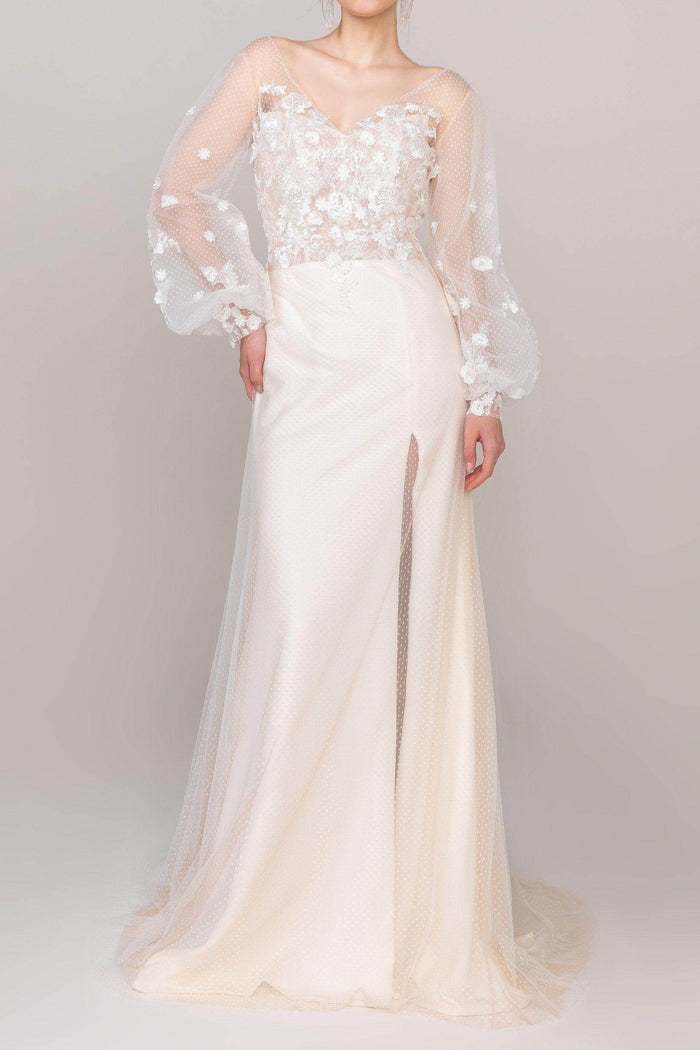 Charming Tulle Wedding Wrap with Appliques CZ0266 - COCOMELODY