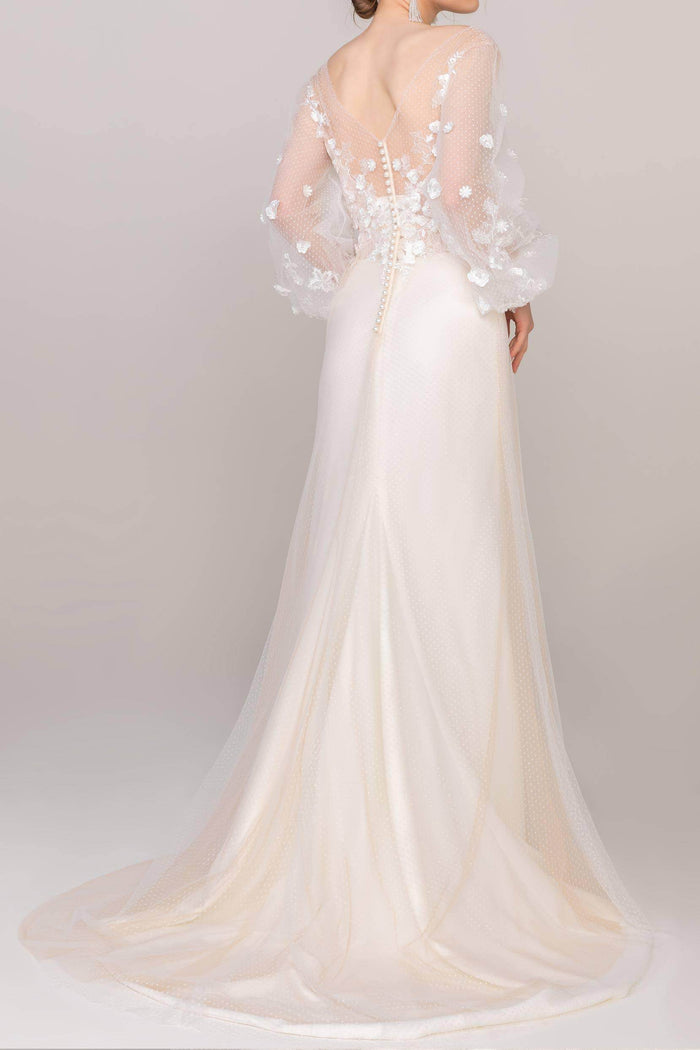 Charming Tulle Wedding Wrap with Appliques CZ0266 - COCOMELODY