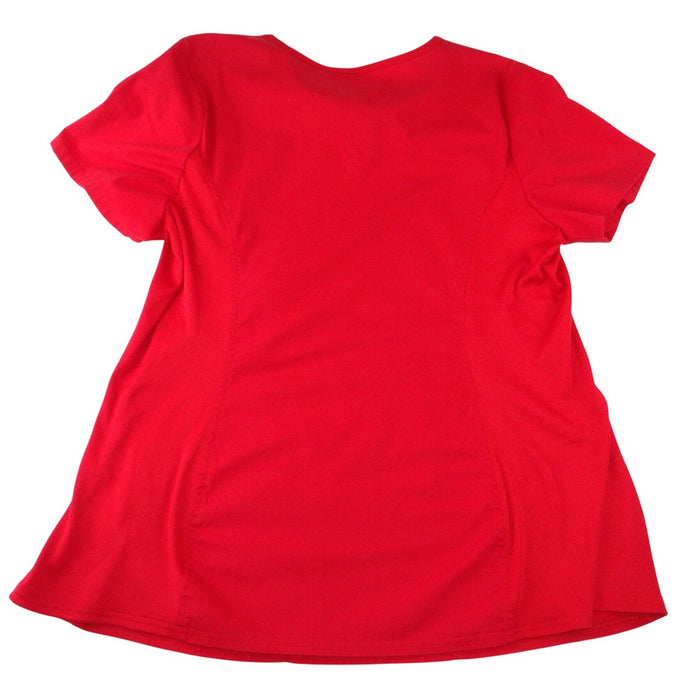 Cherokee Workwear Professionals Red Mock Wrap Scrub Top V Neck Stretch Large2