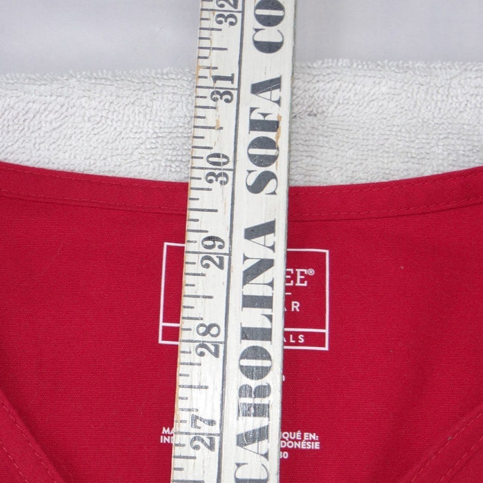 Cherokee Workwear Professionals Red Mock Wrap Scrub Top V Neck Stretch Large4