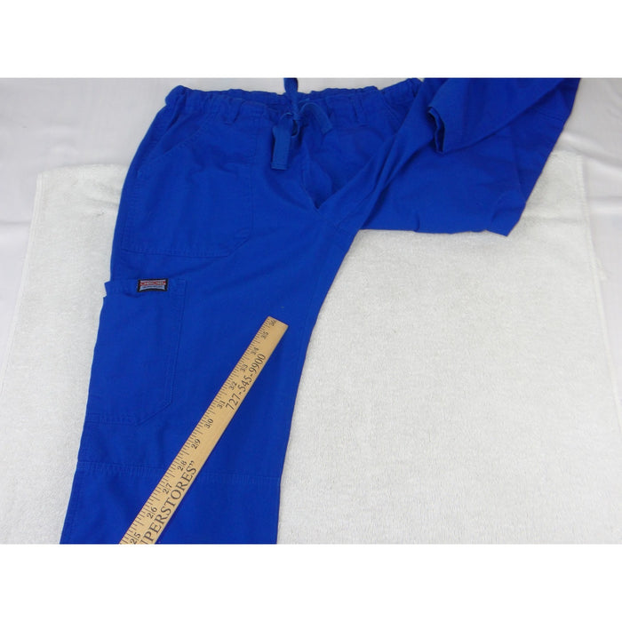 Cherokee Workwear Royal Blue Scrub Pants Small 4020P Elastic Drawstring Cargo6