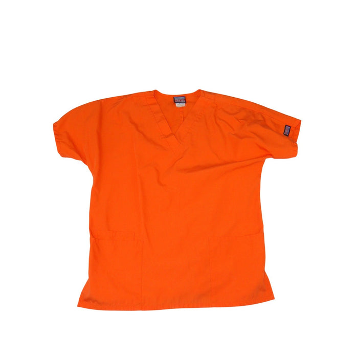 Cherokee Workwear Scrub Top Orange V Neck Short Sleeve Medical Uniform Small0