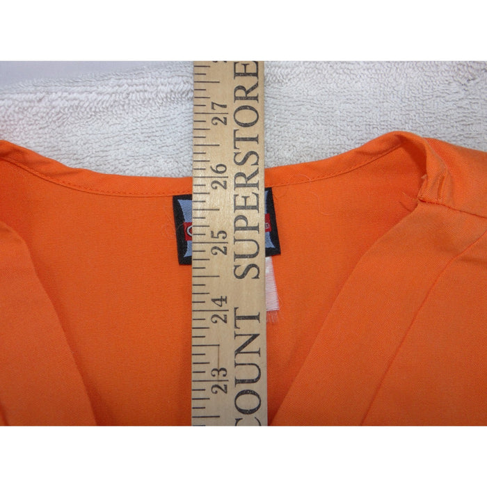 Cherokee Workwear Scrub Top Orange V Neck Short Sleeve Medical Uniform Small4