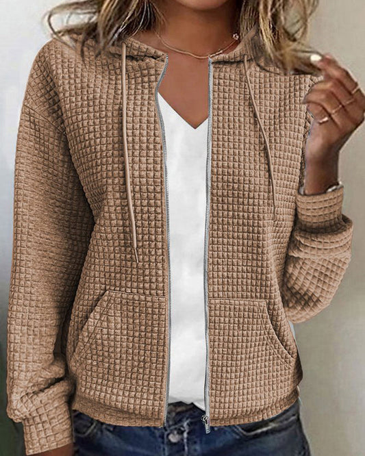 Chloe - Women's Lightweight Zip Up Hoodie with Kangaroo Pocket for Fall