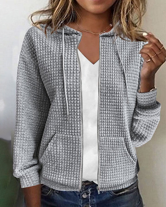 Chloe - Women's Lightweight Zip Up Hoodie with Kangaroo Pocket for Fall