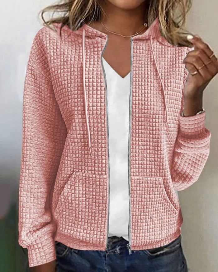 Chloe - Women's Lightweight Zip Up Hoodie with Kangaroo Pocket for Fall