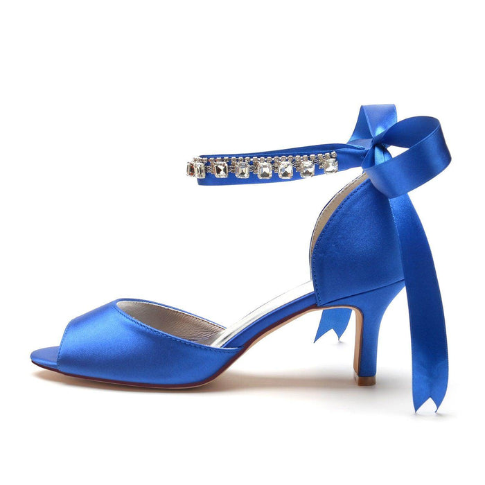 Chunky Heel 6.5cm Silk-Like Shoes CK0367 - COCOMELODY
