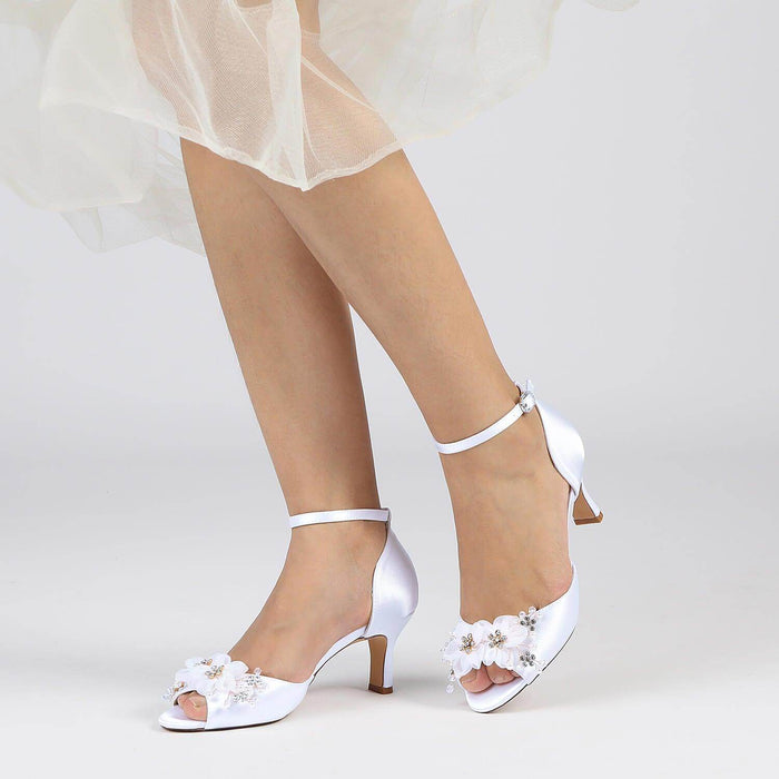 Chunky Heel 6.5cm Silk-Like Shoes CK0464 - COCOMELODY