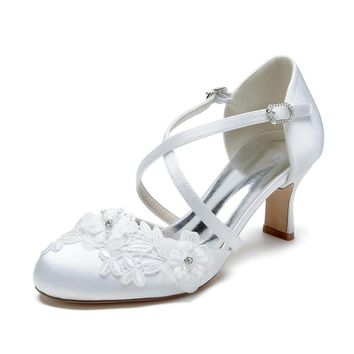 Chunky Heel 6cm Silk-Like Shoes CK0415 - COCOMELODY