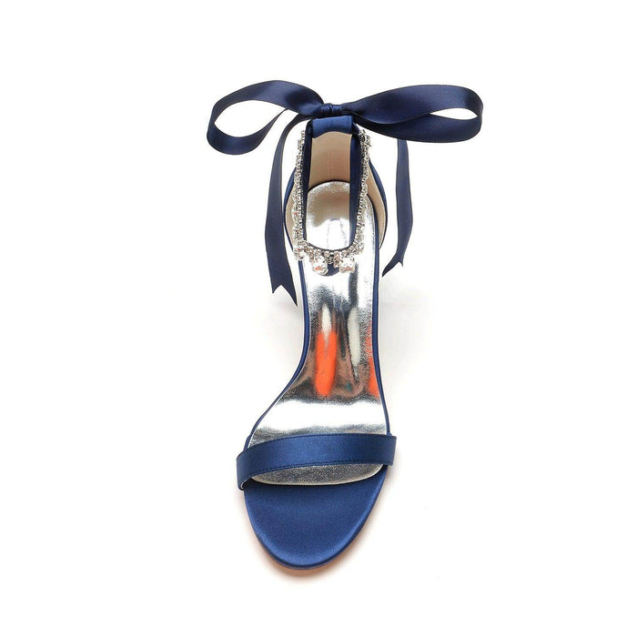 Chunky Heel 8.5cm Silk-Like Shoes CK0356 - COCOMELODY