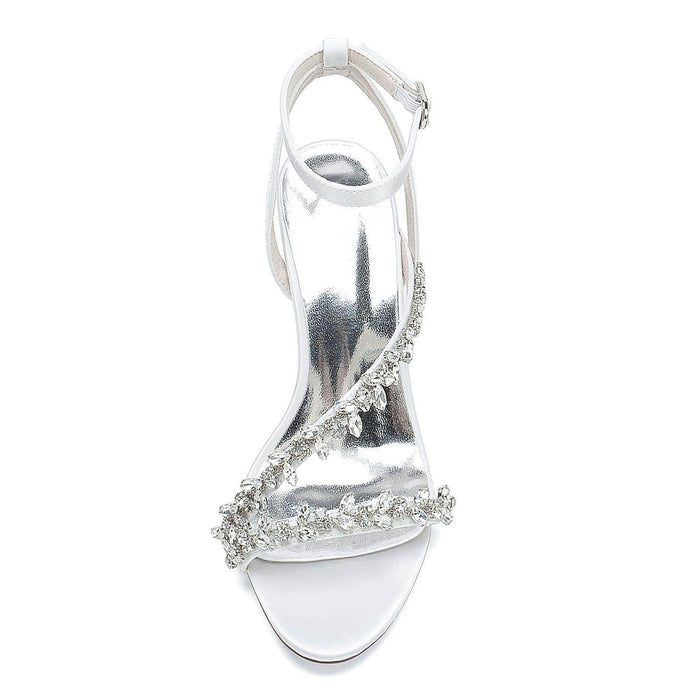 Chunky Heel 8.5cm Silk-Like Shoes CK0388 - COCOMELODY