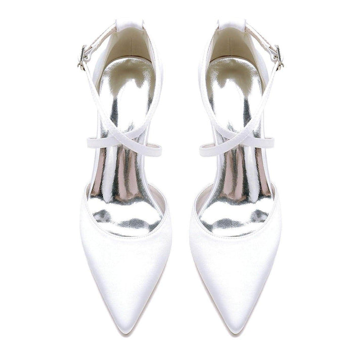 Chunky Heel 8.5cm Silk-Like Shoes CK0434 - COCOMELODY