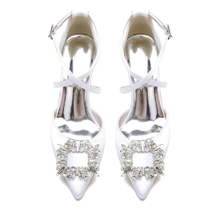 Chunky Heel 8.5cm Silk-Like Shoes CK0435 - COCOMELODY