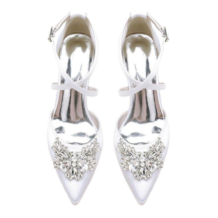Chunky Heel 8.5cm Silk-Like Shoes CK0436 - COCOMELODY