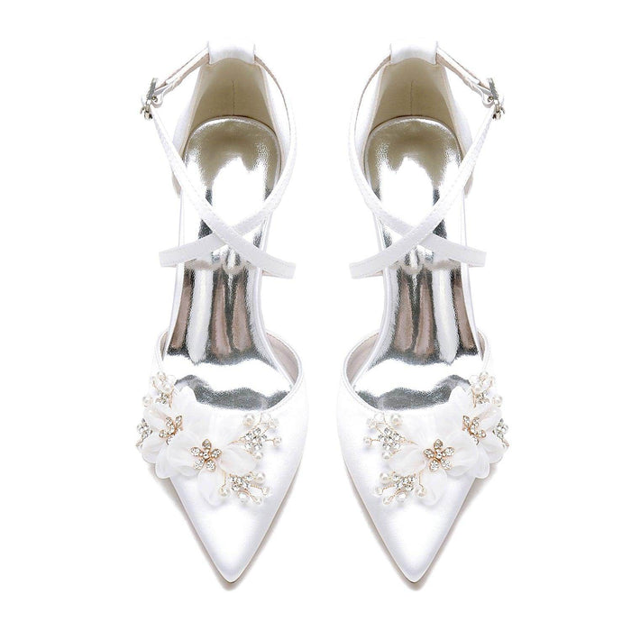 Chunky Heel 8.5cm Silk-Like Shoes CK0437 - COCOMELODY