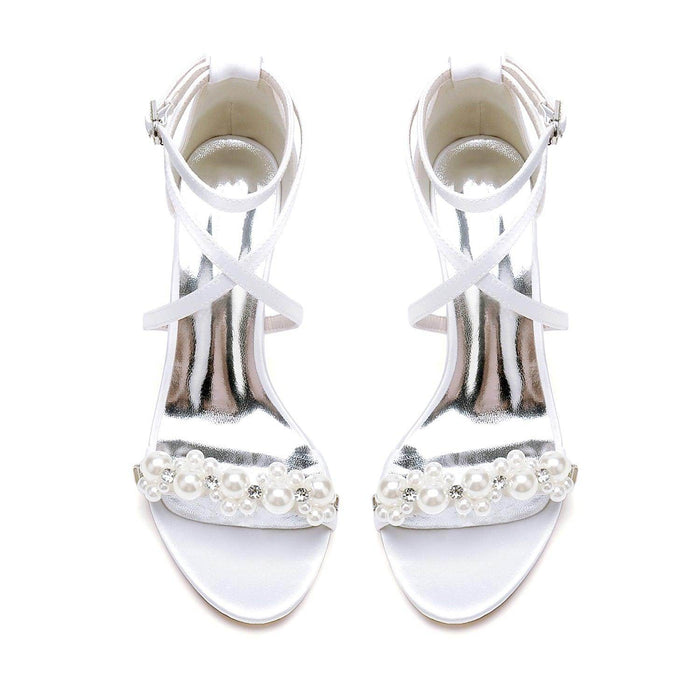 Chunky Heel 8.5cm Silk-Like Shoes CK0447 - COCOMELODY