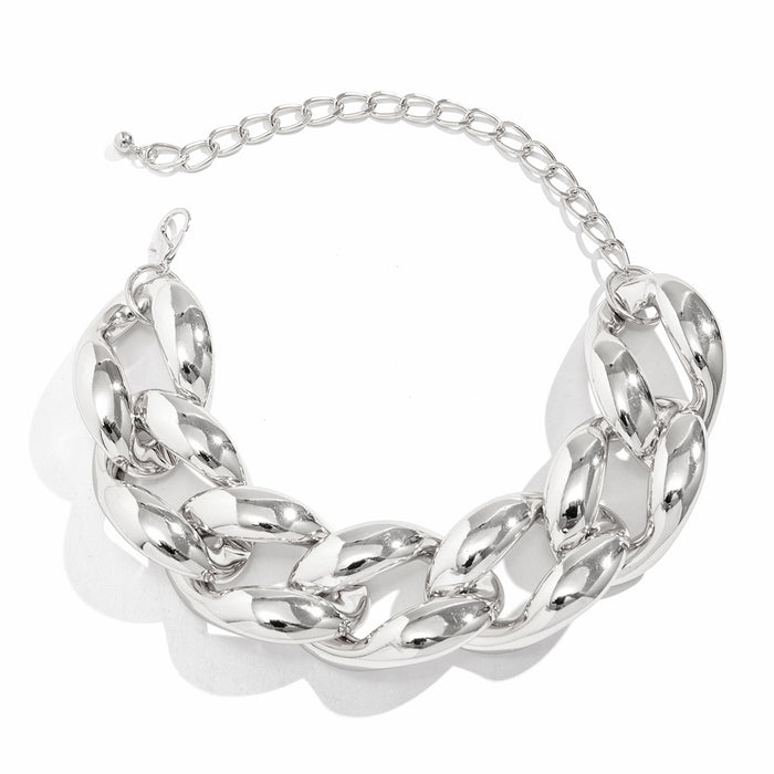 chunky oval-link chain necklace with gold finish – KORA