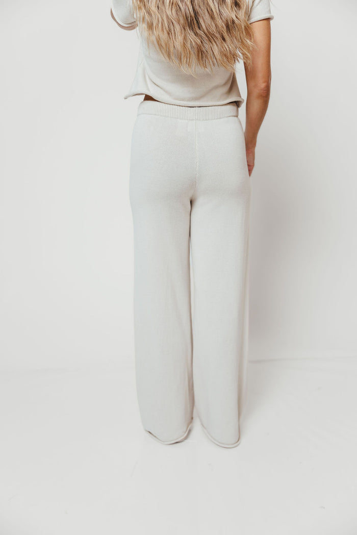 Clarke 100% Cotton Knit Pants in Ivory