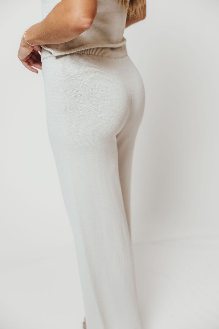 Clarke 100% Cotton Knit Pants in Ivory