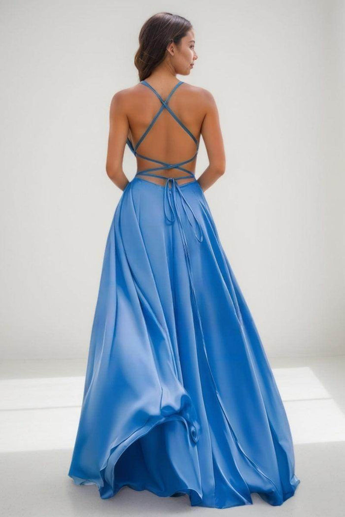 Classic A-Line Spaghetti Straps Chiffon Prom Dresses CS0768 - COCOMELODY
