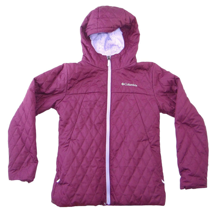 Columbia Girls Bella Cascade Hooded Quilted Puffer Jacket Purple M0
