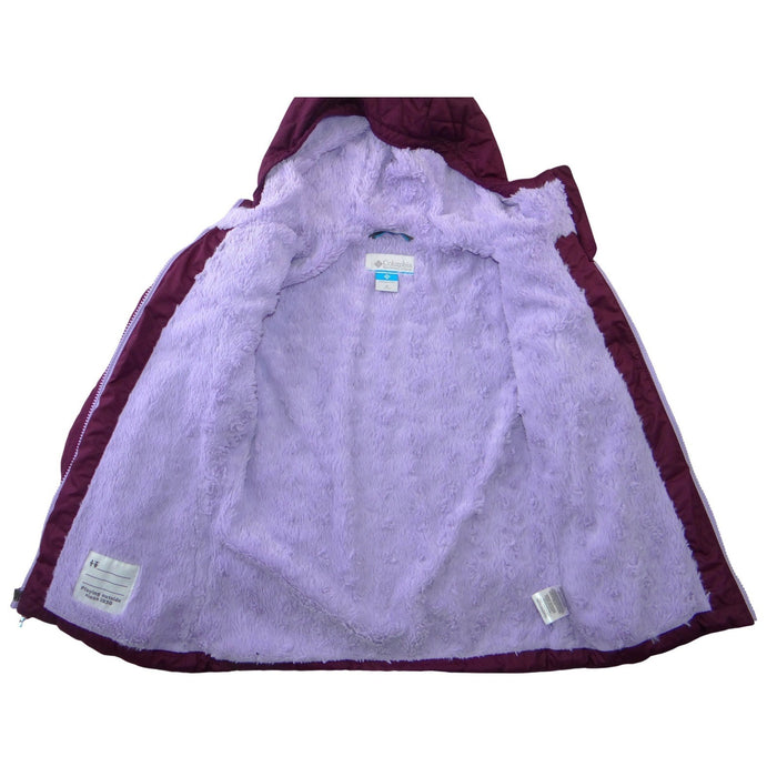 Columbia Girls Bella Cascade Hooded Quilted Puffer Jacket Purple M1