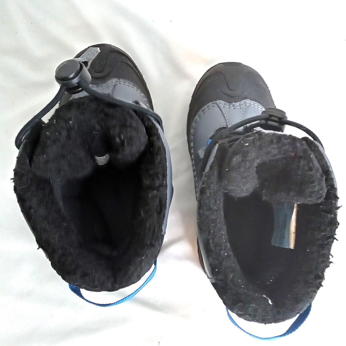 Columbia Kids Waterproof Snow Boots Grey Black Blue Omni Heat Size 15