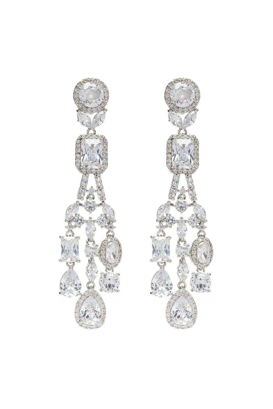 Copper Alloy Earrings with Zircon CE0134 - COCOMELODY