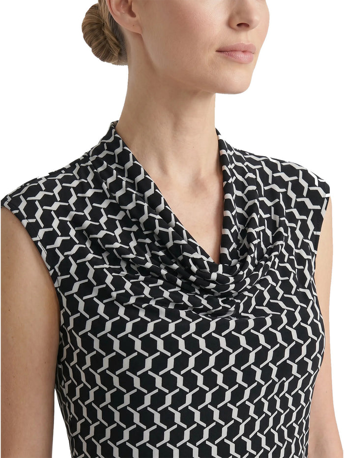 Cowl Neck Top, Everyday knit, Black/Vanilla Ice | Kasper