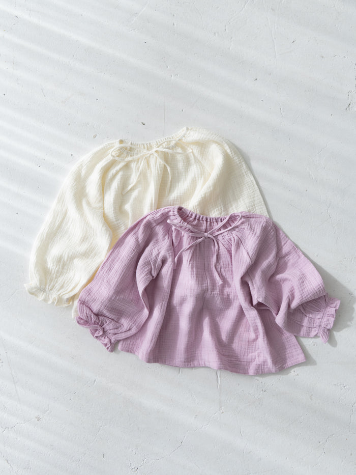Crepe ribbon blouse