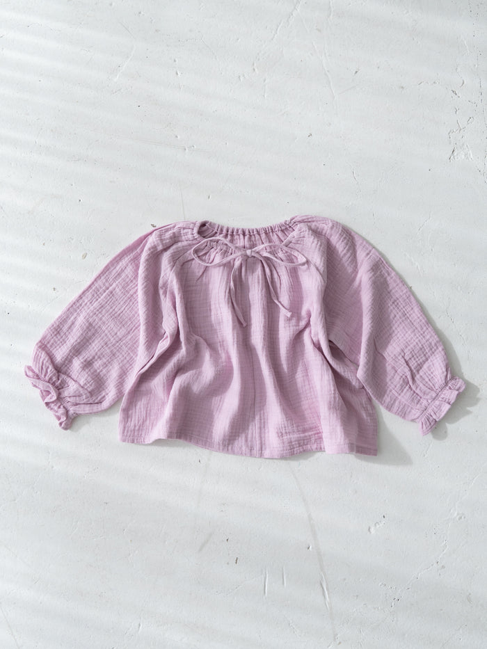 Crepe ribbon blouse
