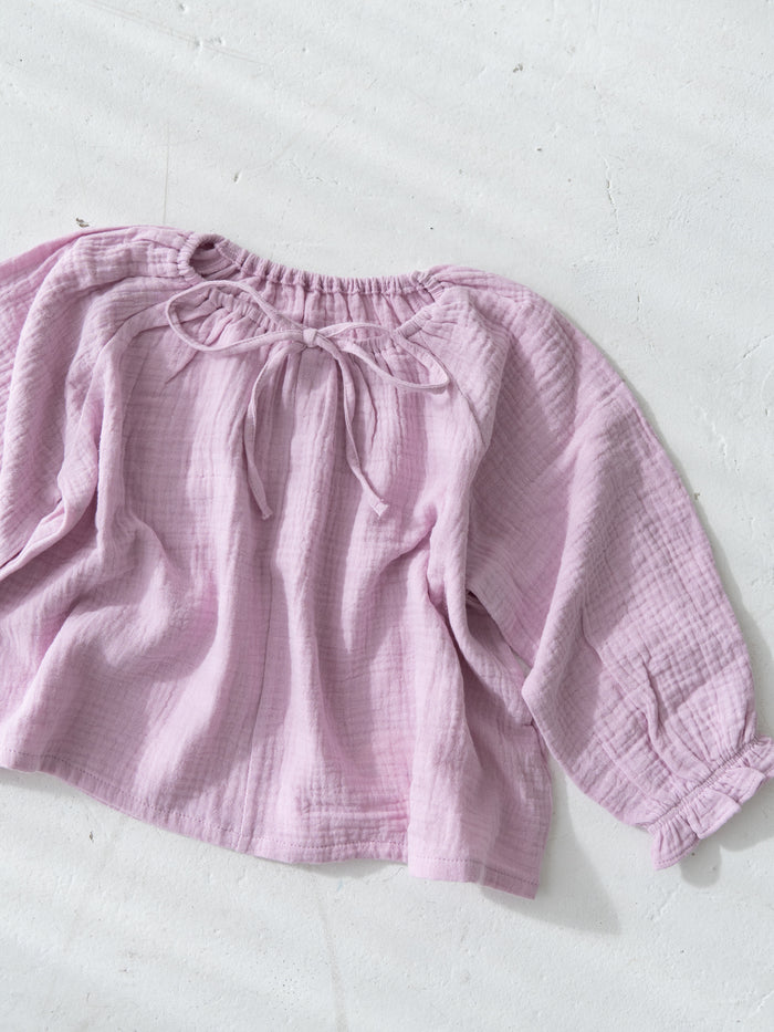 Crepe ribbon blouse