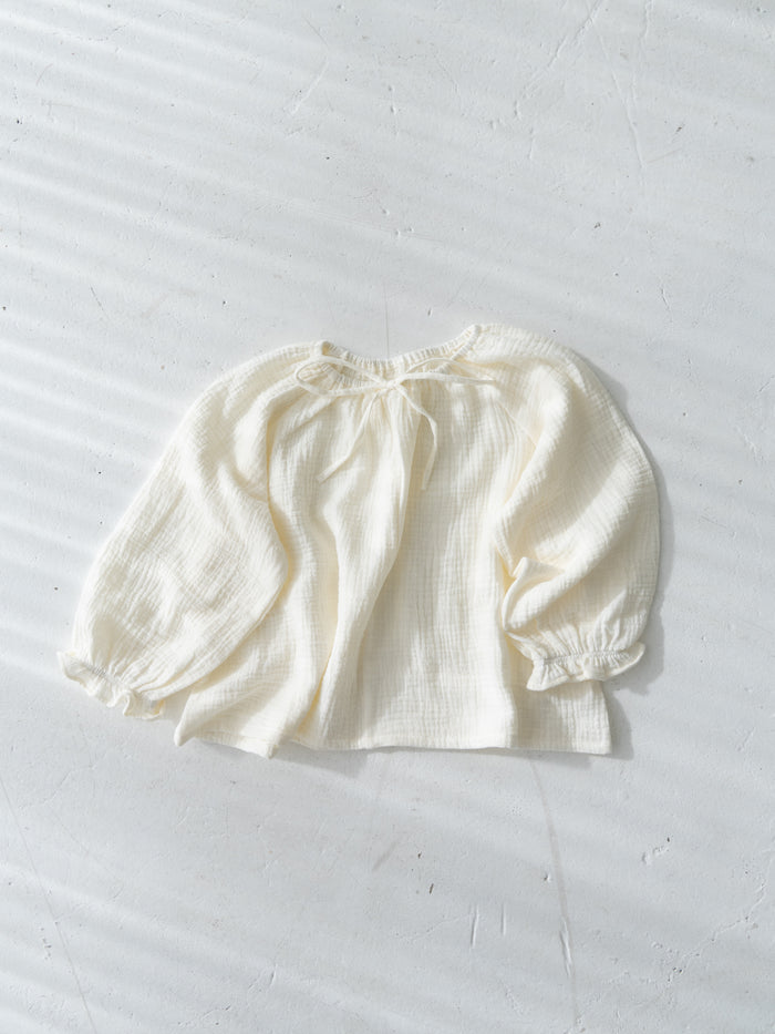 Crepe ribbon blouse