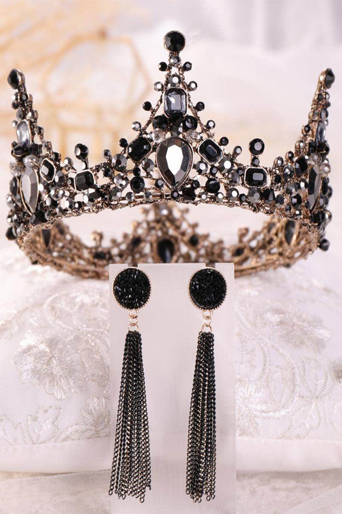 Crystals Rhinestone Tiara Earrings Jewelry 620126258976 - COCOMELODY