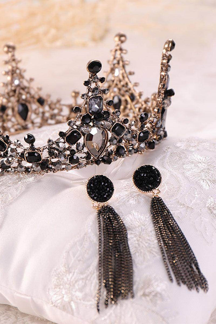 Crystals Rhinestone Tiara Earrings Jewelry 620126258976 - COCOMELODY