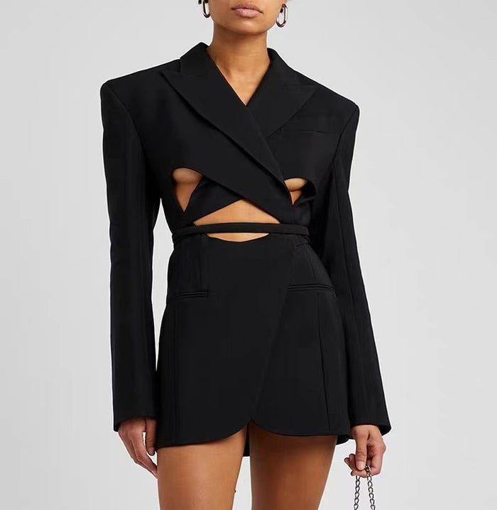 Cut-out blazer with tie-front detail - Nasru