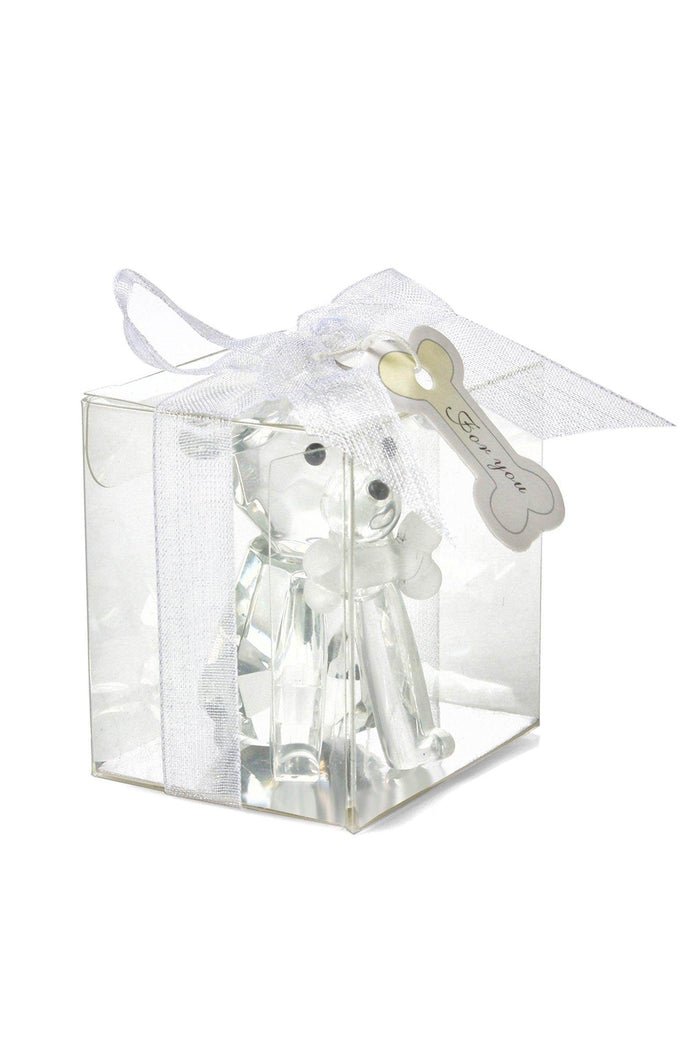 Cute Crystal Dog and Bone Miniature Favor Ornaments CGF0149 (Set of 6 pcs) - COCOMELODY